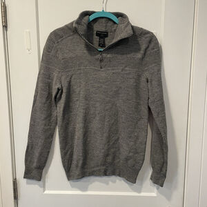 Banana Republic Merino Wool Gray Quarter Zip Sweater Medium Men’s- See Photos